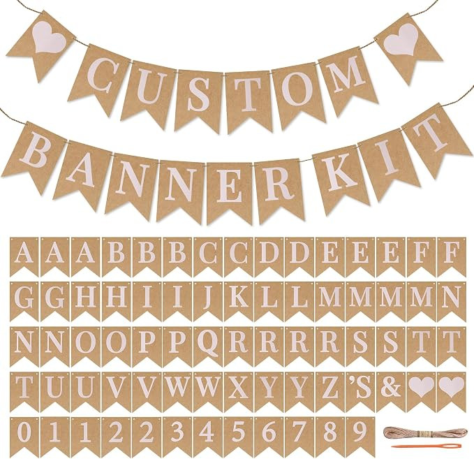 Pecehom 72Pcs Custom Banner Kit,Reusable Personalised Banner for Mr and Mrs Sign,Birthday,Wedding... | Amazon (UK)