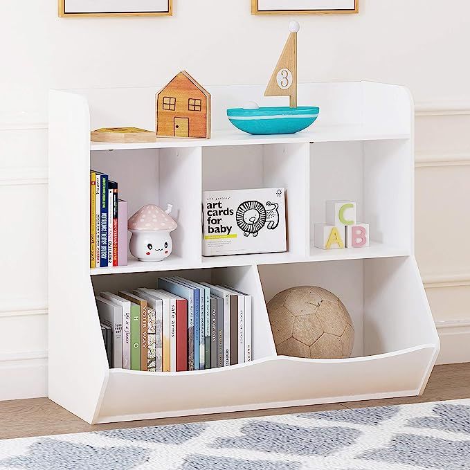 UTEX Toy Storage Organizer with Bookcase, Kid’s Multi Shelf Cubby for Books,Toys, Storage Organ... | Amazon (US)
