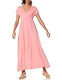Amazon Essentials Women's Solid Surplice Maxi Dress, Peach, Small | Amazon (US)