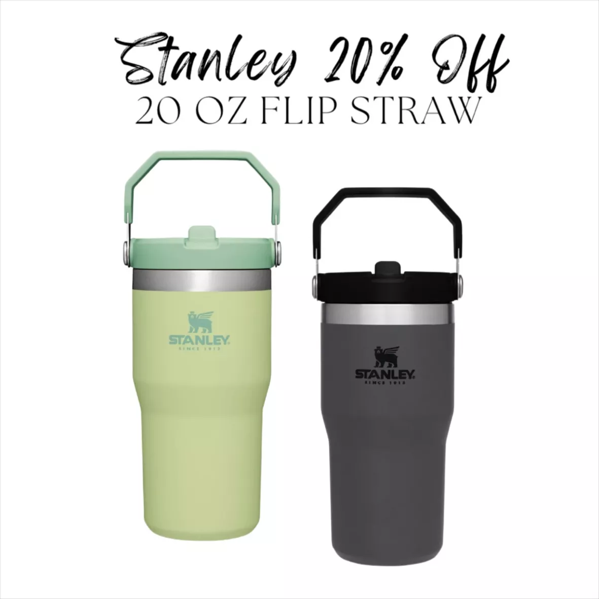 LID ONLY) STANLEY THE ICEFLOW FLIP STRAW TUMBLER 20 oz Black NO