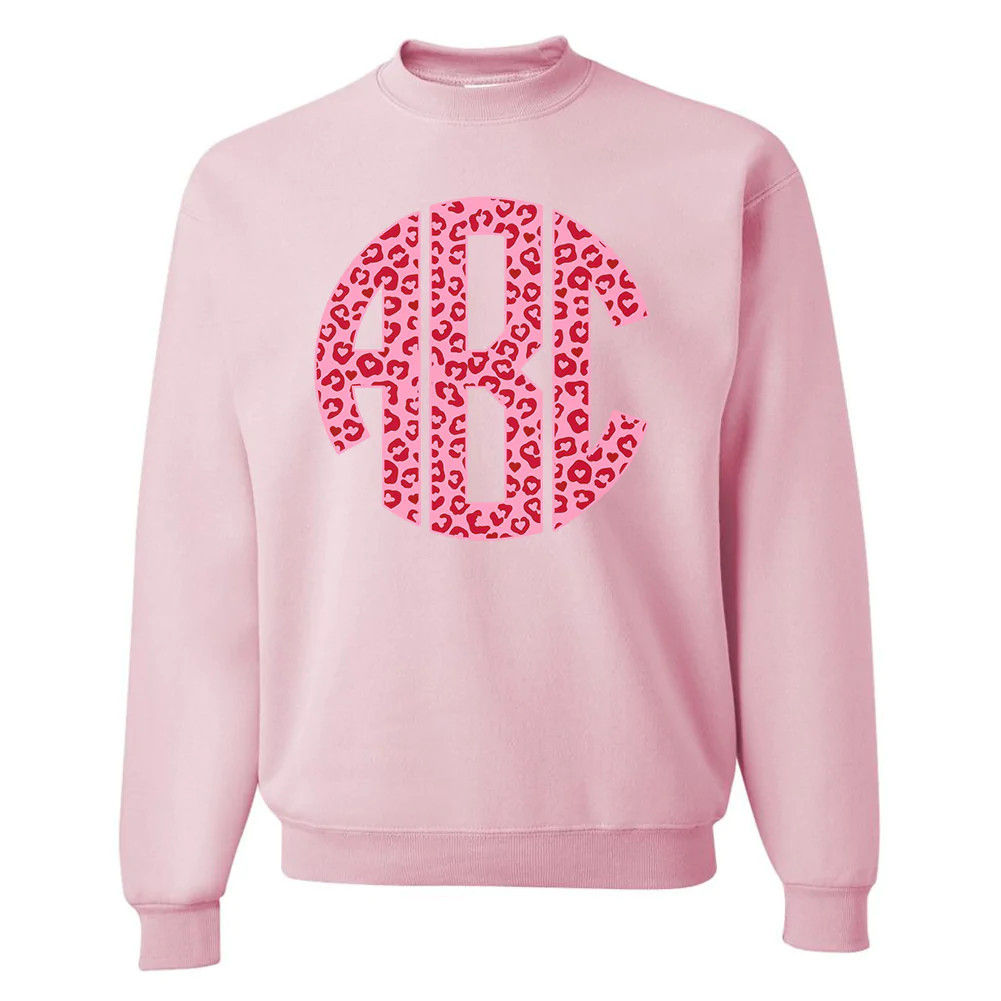 Monogrammed 'Leopard Love' Big Print Crewneck Sweatshirt | United Monograms