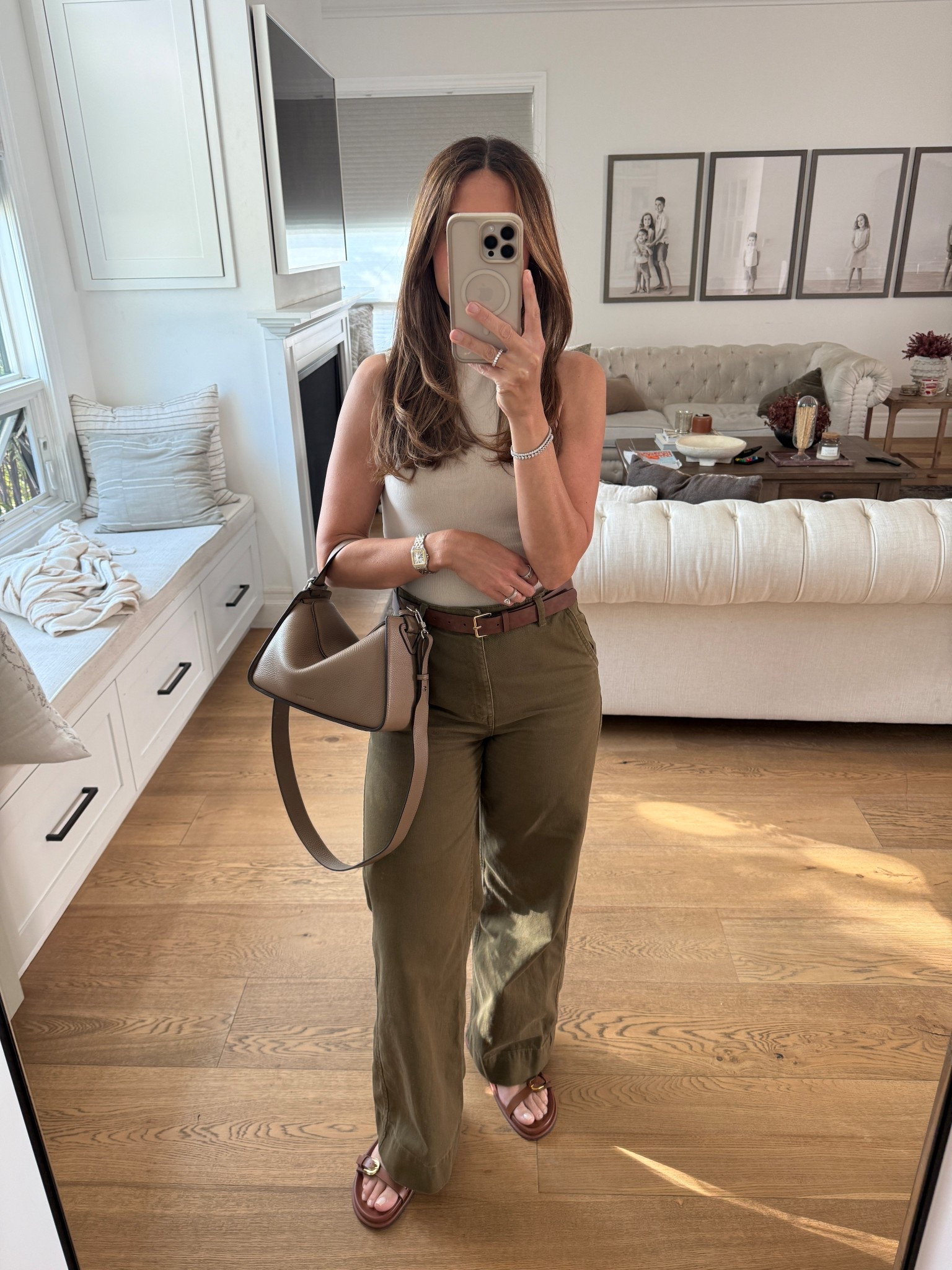 Khaki pants. The horse clementine bag