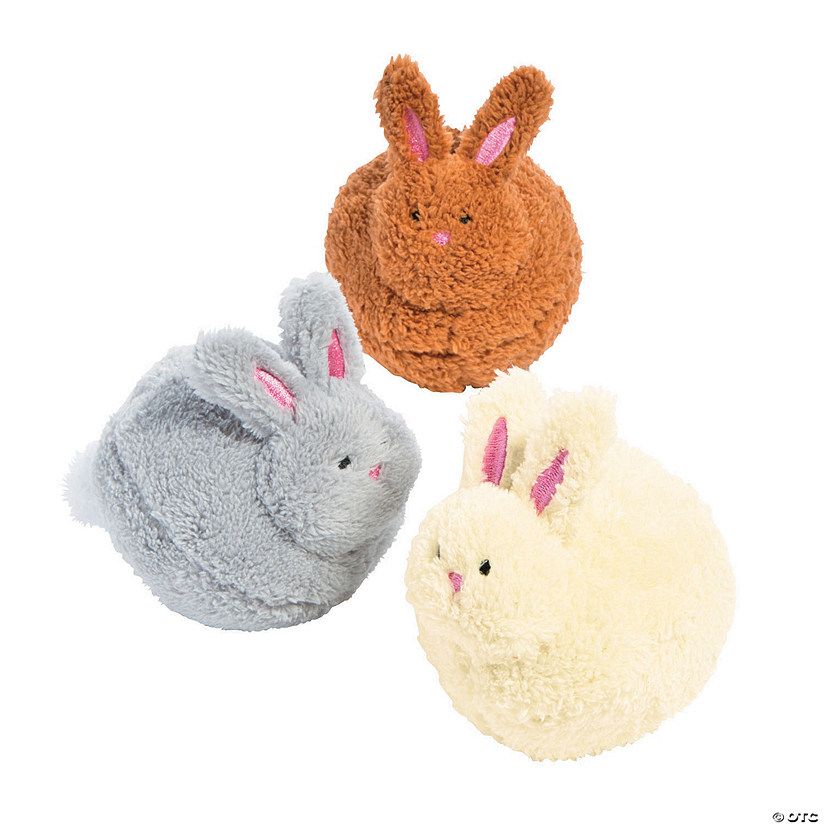 Mini Easter Pom-Pom Stuffed Bunnies - 12 Pc. | Oriental Trading Company