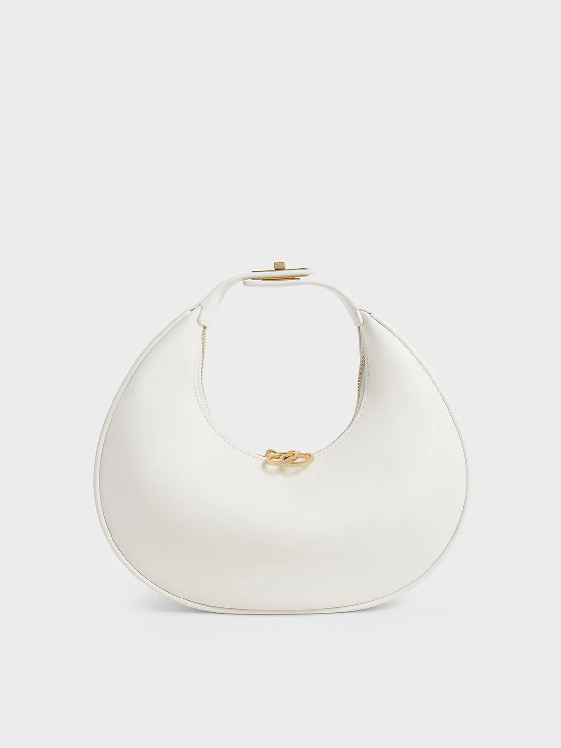 Crescent Hobo Bag
 - White | Charles & Keith US