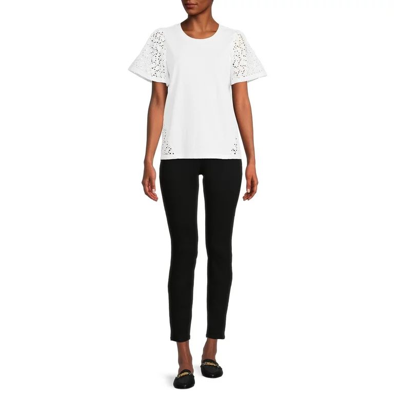 Time and Tru Women’s Eyelet Knit Top | Walmart (US)