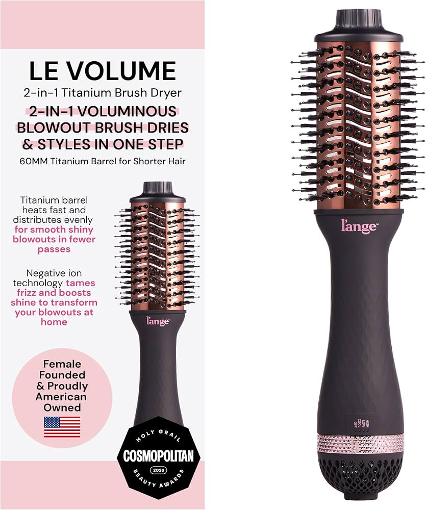 L'ANGE HAIR Le Volume 2-in-1 Titanium Blow Dryer Brush | Frizz Control Blowout Hair Dryer Brush f... | Amazon (US)