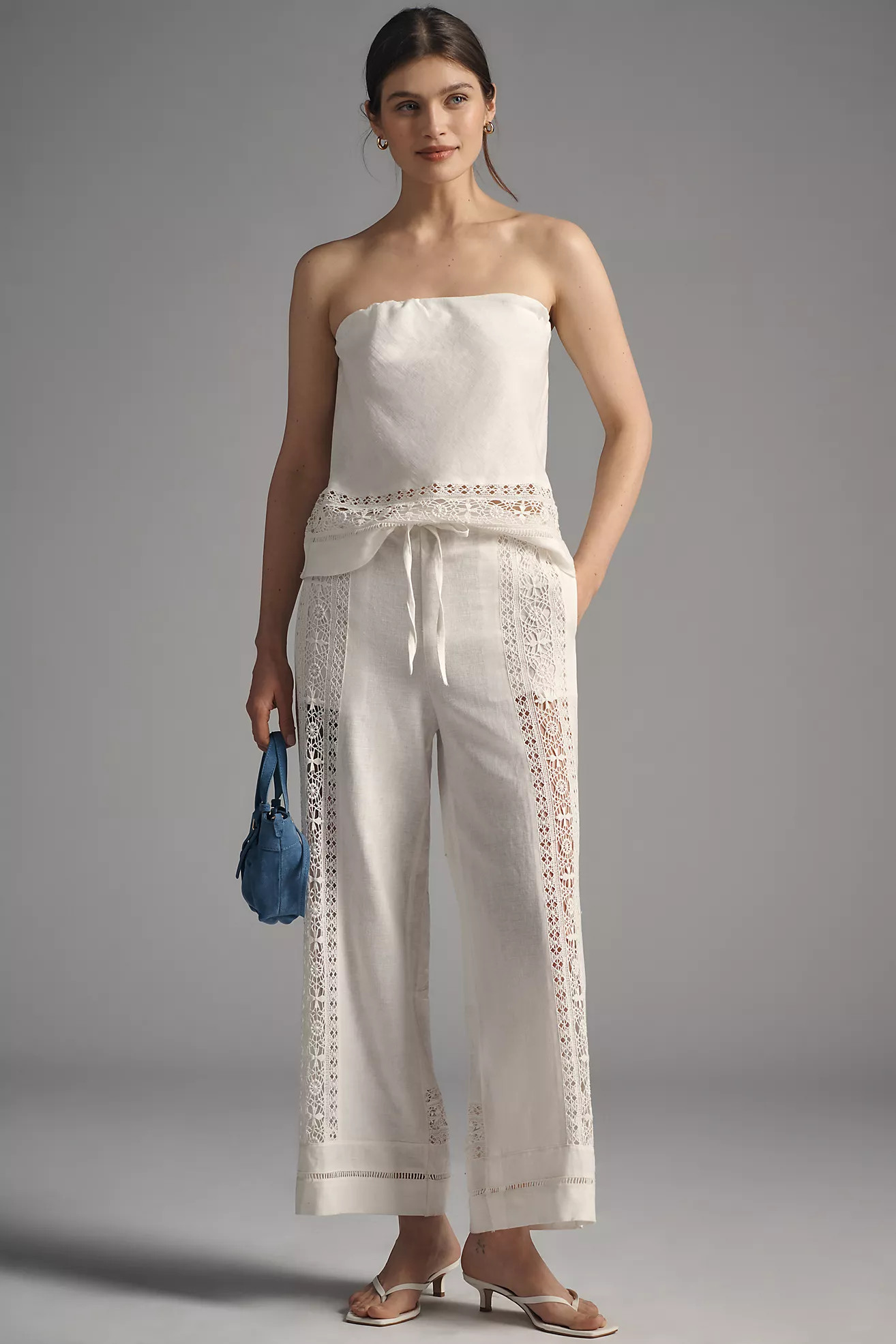 By Anthropologie Linen Lace Pull-On Pants | Anthropologie (US)
