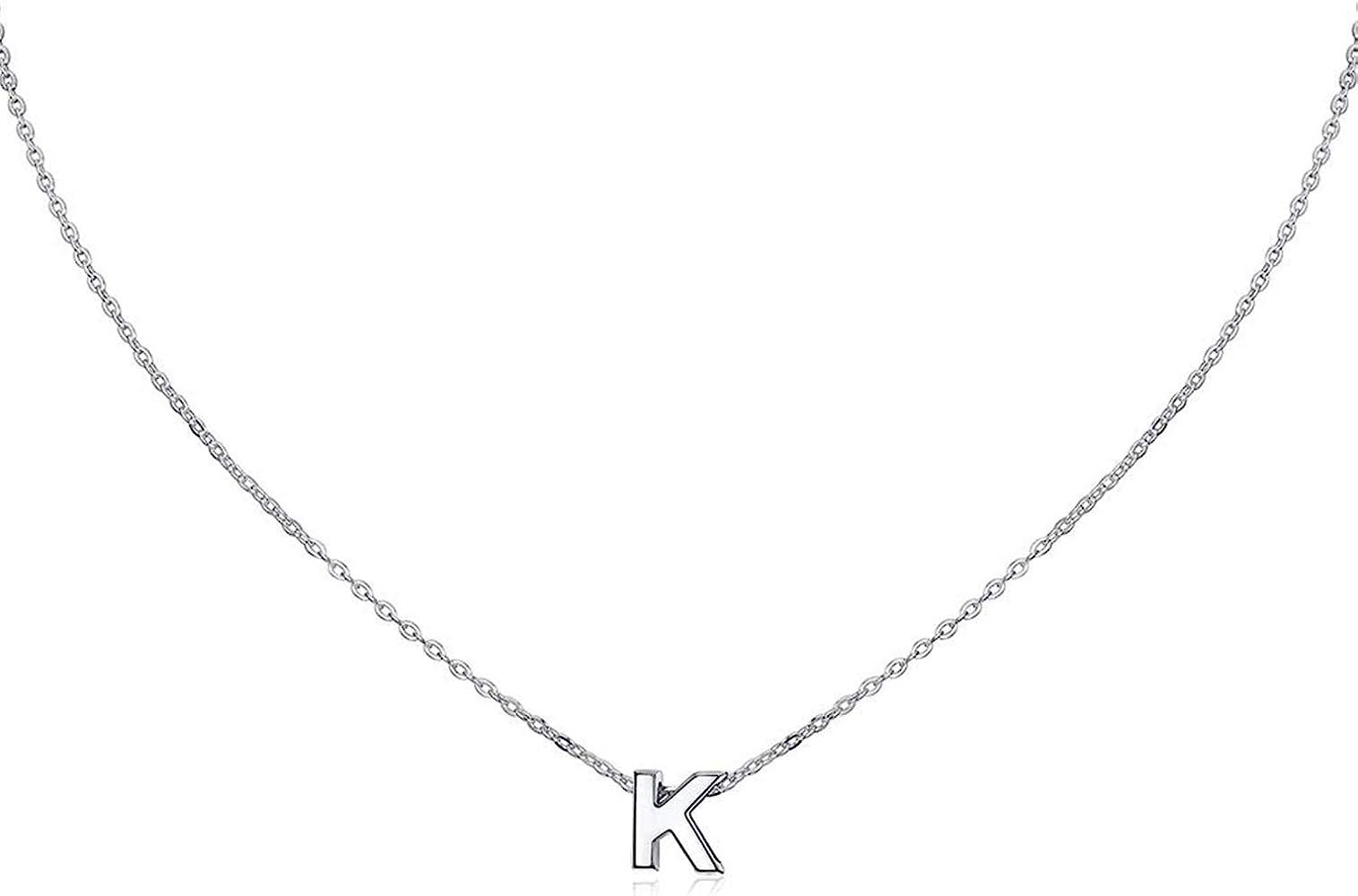 MOMOL Small Initial Necklace for Women Stainless Steel Tiny Letter Necklace Personalized Name Neckla | Amazon (US)