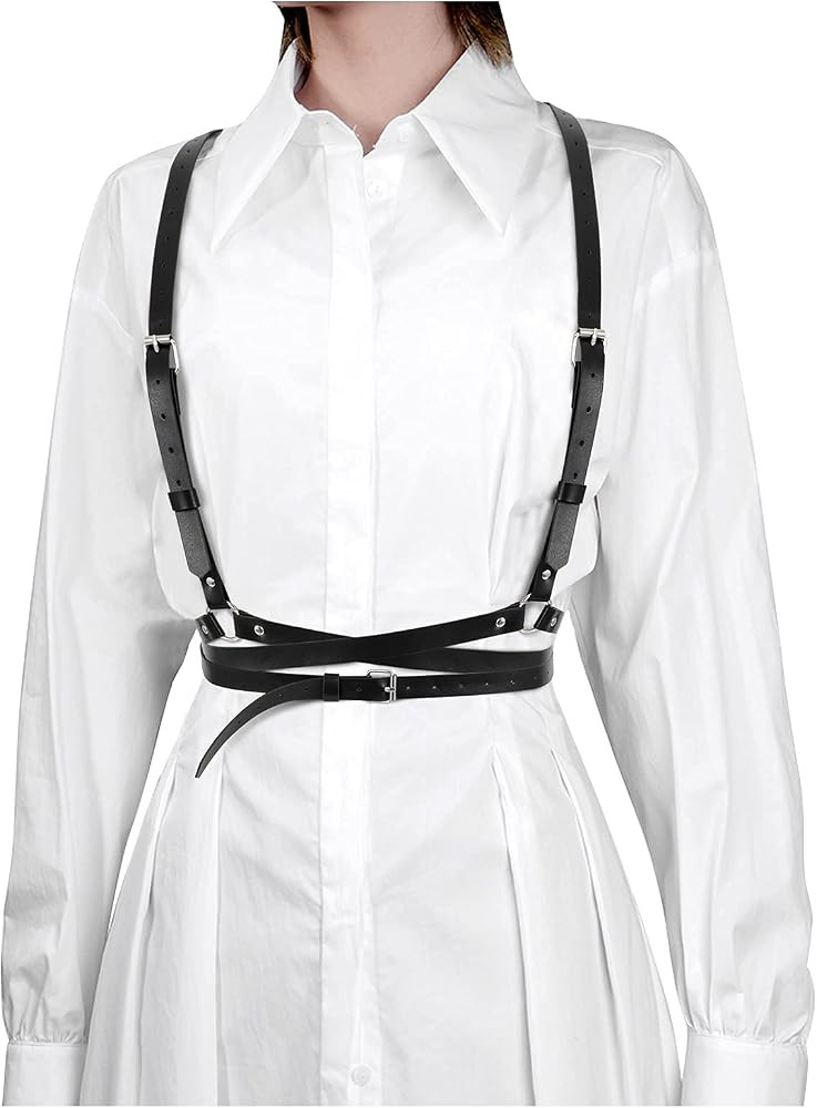 Punk Waist Belt Women Halloween PU Leather Skinny Body Adjustable Belts with Gothic Circle for Party | Amazon (CA)