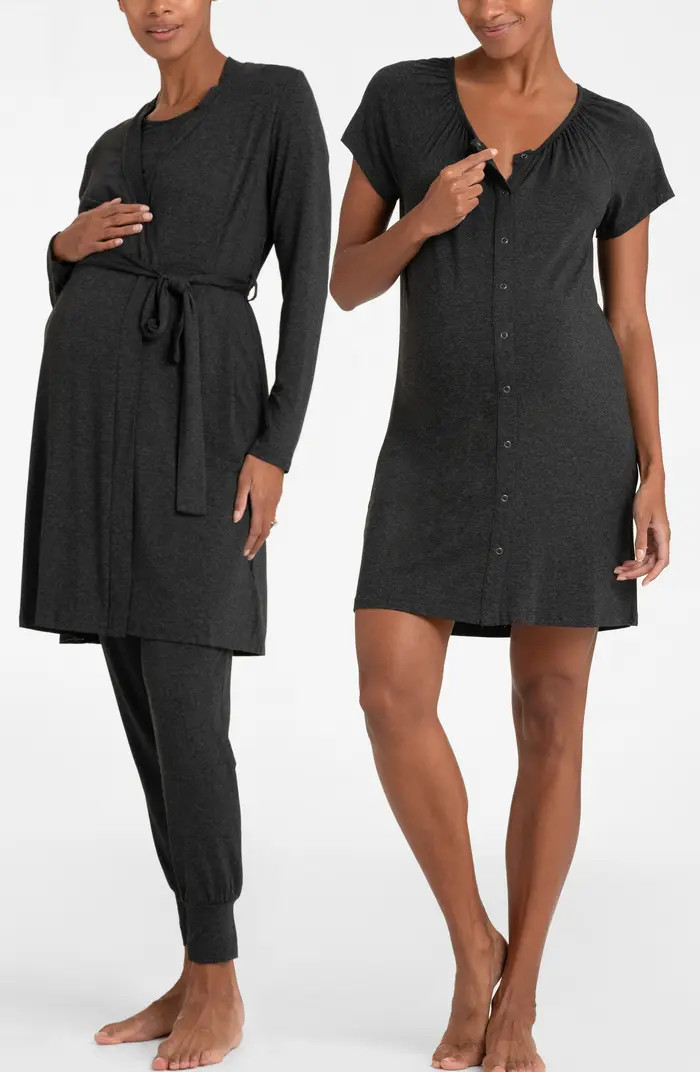 Seraphine Hospital Bag 4-Piece Maternity/Nursing Sleep Set | Nordstrom | Nordstrom