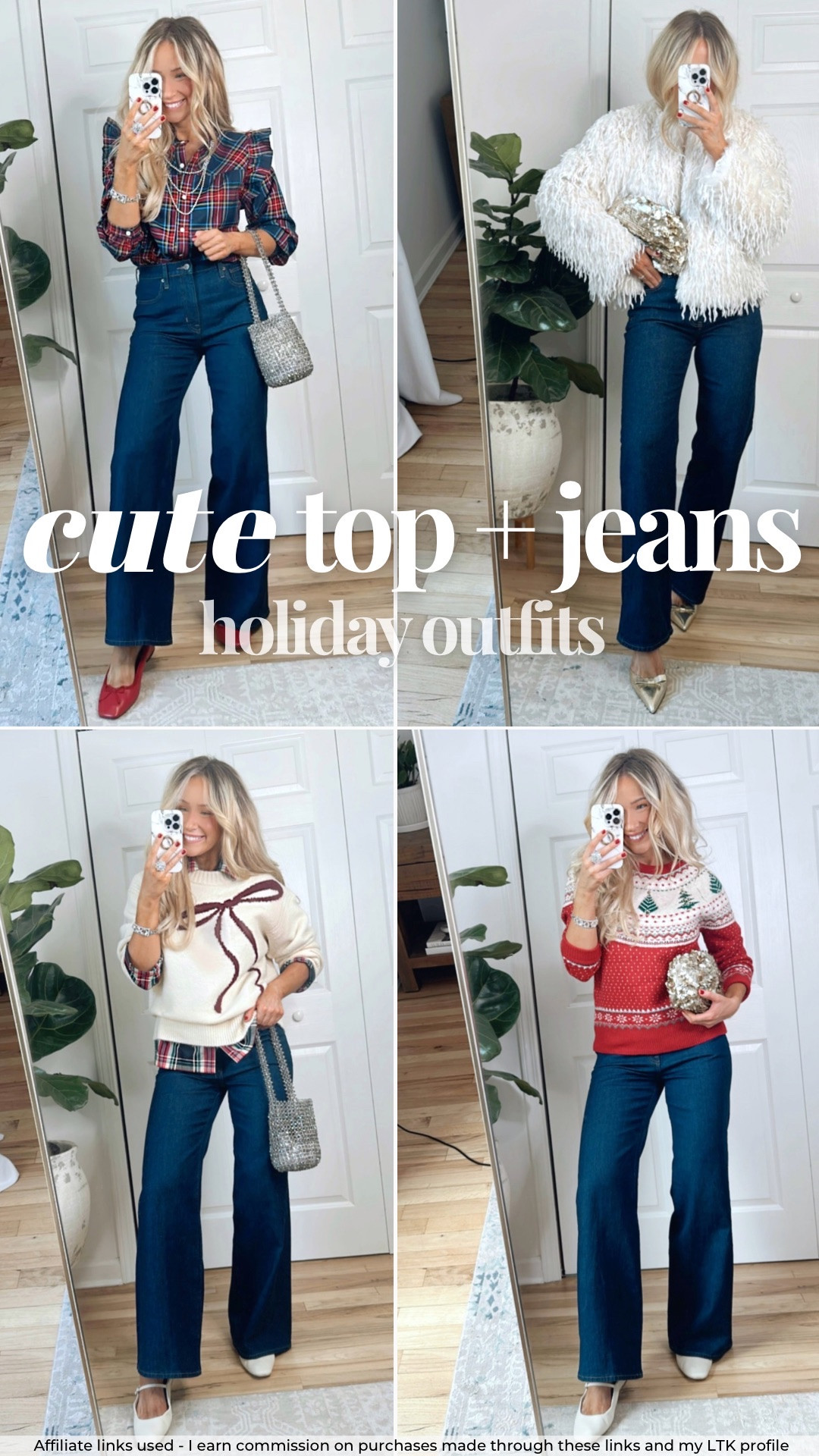 Cute top and jeans holiday outfits 💫✨

#LTKHoliday