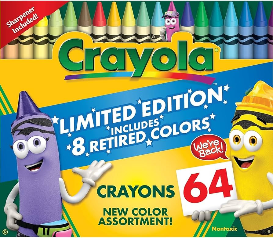 Crayola Limited Edition Crayons - Set of 64 with 8 Retired Colors | Amazon (US)