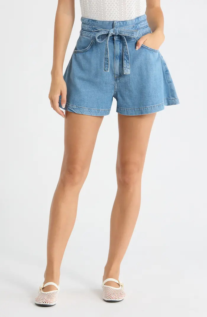 PAIGE Mathilda Paperbag Waist Denim Shorts | Nordstrom | Nordstrom