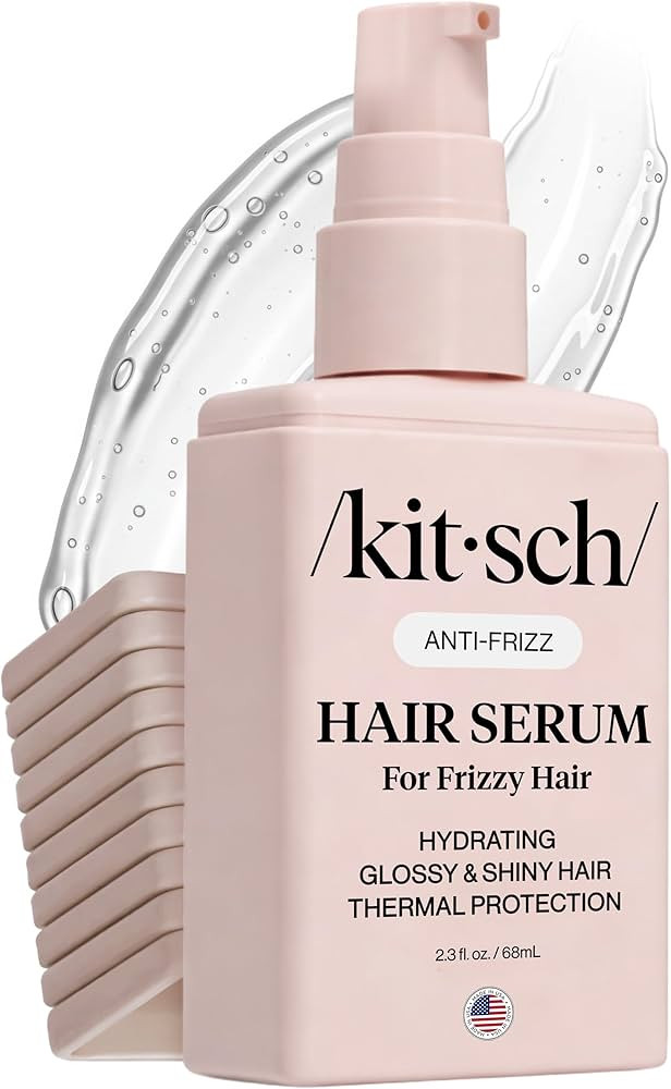 Amazon.com : Kitsch Frizz Control Hair Serum - Lightweight Anti Frizz Serum for Curly Hair with H... | Amazon (US)