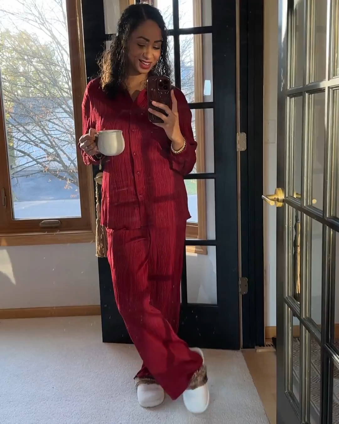 Christmas Pajamas 🎅🏽🎄❄️

I always have to have a cute pair of pajamas to put on Christmas morning. These are so pretty and comfy. The deep red color feels so luxurious and festive. 

In my glass is loose leaf tea that I brewed from Mountain Rose Herbs. I like to buy tea in bulk and make my own blends. This one is:

- Red raspberry leaf
- Lemon Balm
- Alfalfa Leaf
- Oatstraw
- Nettles 
- Spearmint 

#LTKHoliday #LTKWatchNow #LTKGiftGuide