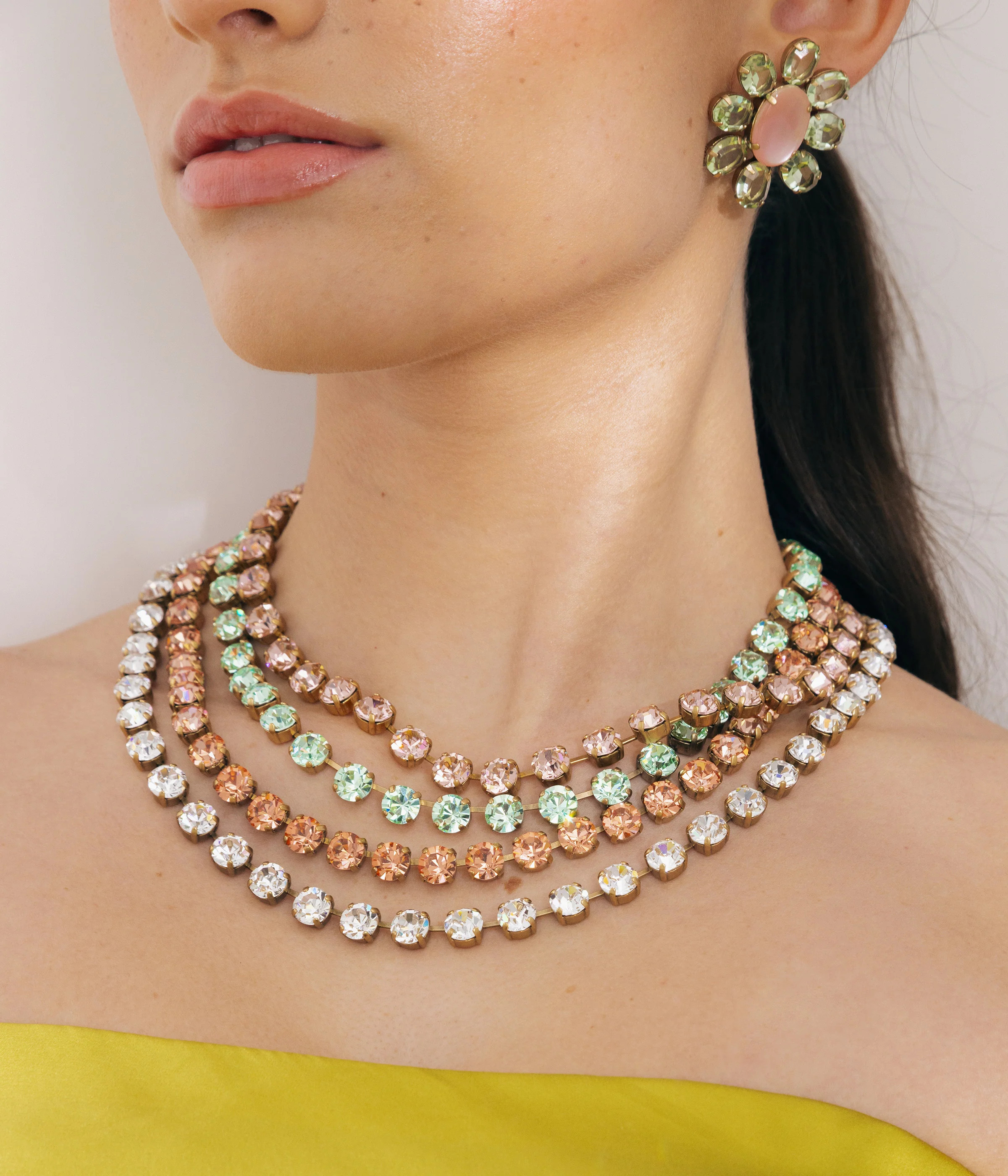 Arista Slider Necklace in Chrysolite | Loren Hope Designs