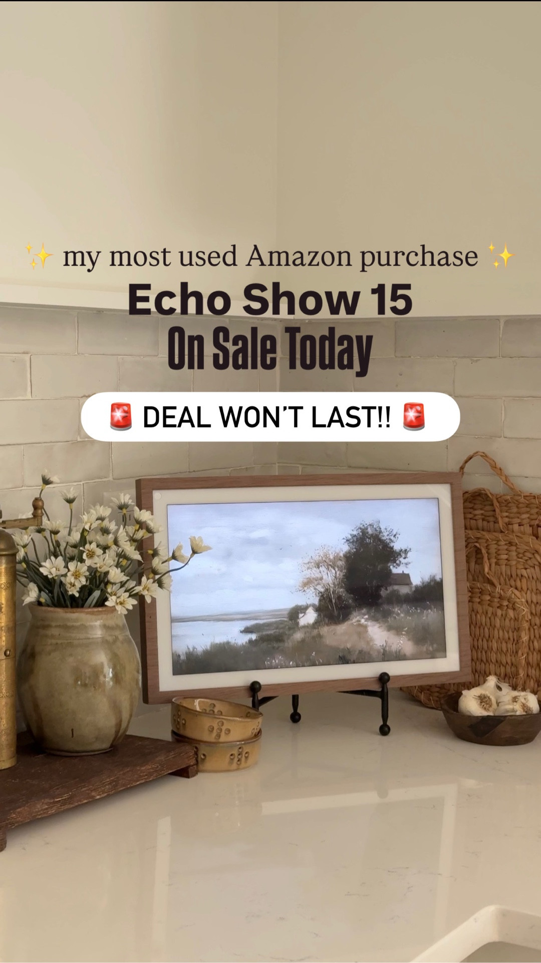 Echo Show 15 sale
Amazon deal alert
Smart home must have
Kitchen command center
Family organization hub
Digital calendar display
Alexa built in
Streaming + recipes + reminders
Most used Amazon purchase
Limited time price drop
Selling fast
Affiliate find
Amazon home tech
Daily life upgrade
On sale today
Echo show 15 wood frame
Kitchen counter styling 
McGee & co
Echo show 15 stand
Spring stems 
Amazon finds 

#LTKSaleAlert #LTKHome #LTKmomlife