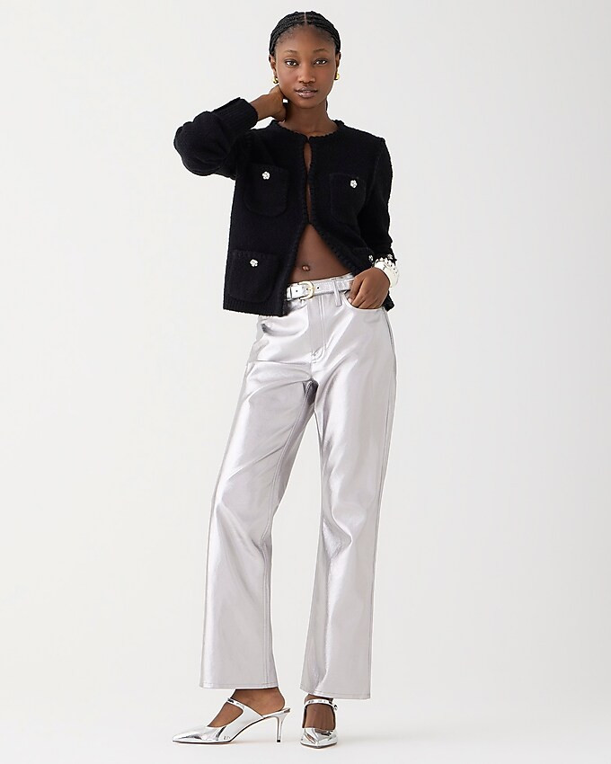 Tall slim demi-boot pant in metallic faux leather | J. Crew US