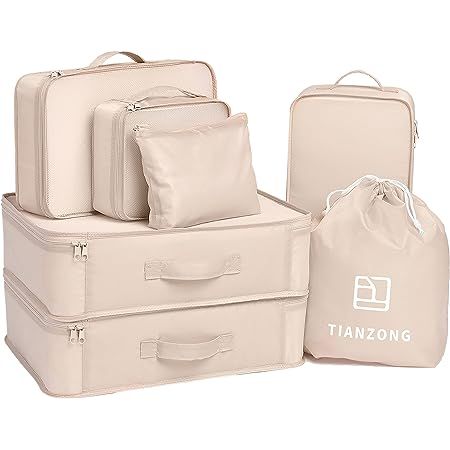 FAMOMI Packing Cubes 7 Set Travel Cubes for Suitcases Lightweight Luggage Packing Orginzers for T... | Amazon (US)