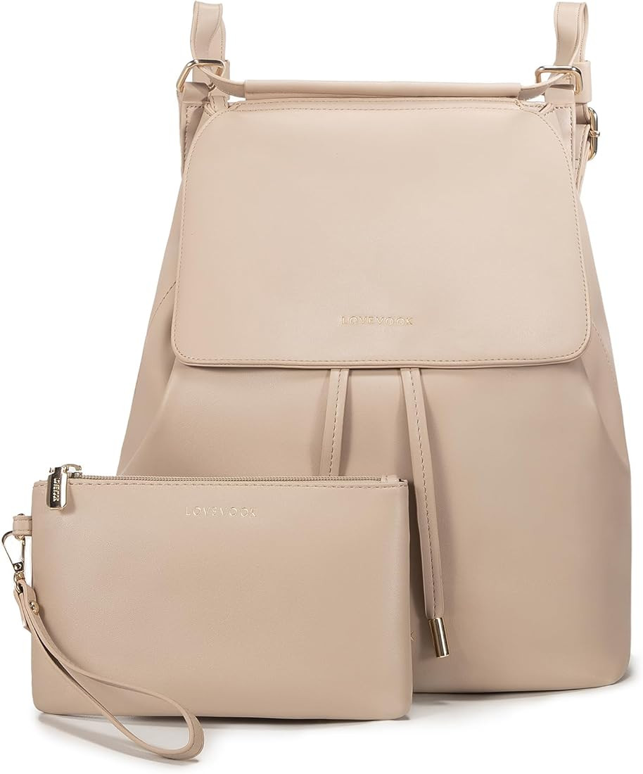 LOVEVOOK Backpack Purses for Women, Tote Bag Convertible PU Leather Backpacks, Fashion Handbag Sa... | Amazon (US)
