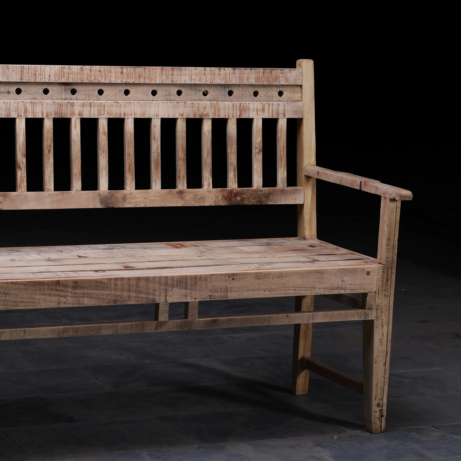 Vintage Reclaimed Wood Retro Bench Inspired From Antique Furniture Bleach Finish Garden Bench Far... | Etsy (US)