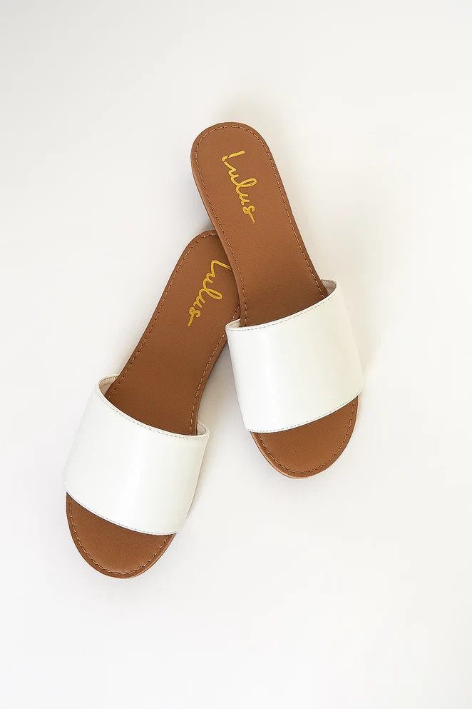 Addison White Slide Sandals | Lulus