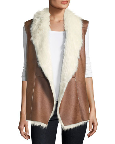 Faux-Shearling Cascade Vest | Neiman Marcus