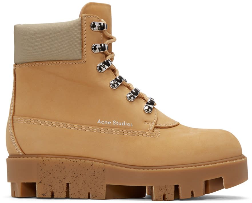 Acne Studios Beige Telde Hiking Boots | SSENSE