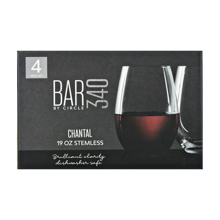 Bar340 Set of 4 Chantal 19 Ounce Stemless Wine Glasses - Walmart.com | Walmart (US)