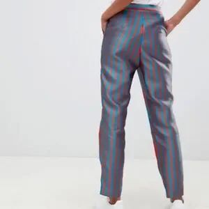 NWT ASOS “Jacquard” Teal and Red Stripped Dress Pants | Poshmark