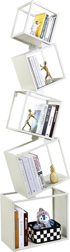 Asuli Bookshelf, 5-Tier Bookshelves, 67" Tall White Bookshelf, Book Shelf, Bookcase, Modern Book ... | Amazon (US)