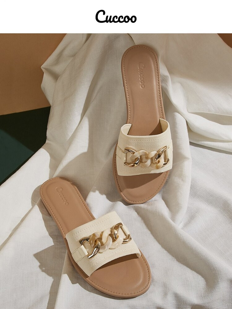 CUCCOO - Chain Decor Slide Sandals | SHEIN
