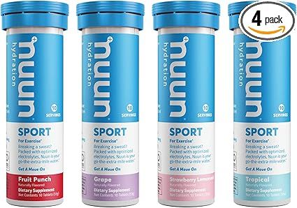 Nuun Sport: Electrolyte Drink Tablets, Juice Box Mixed Box, 4 Tubes (40 Servings), 10 Count (Pack... | Amazon (US)