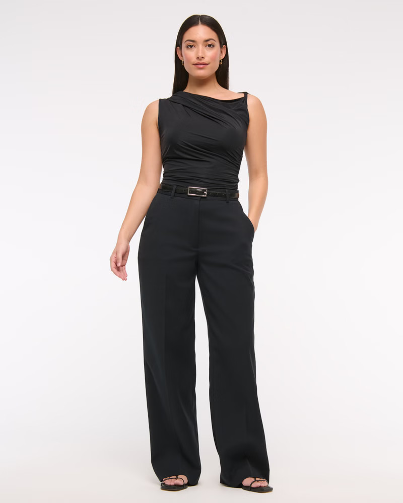 Women's Curve Love Tailored Wide Leg Pant | Women's Bottoms | Abercrombie.com | Abercrombie & Fitch (US)