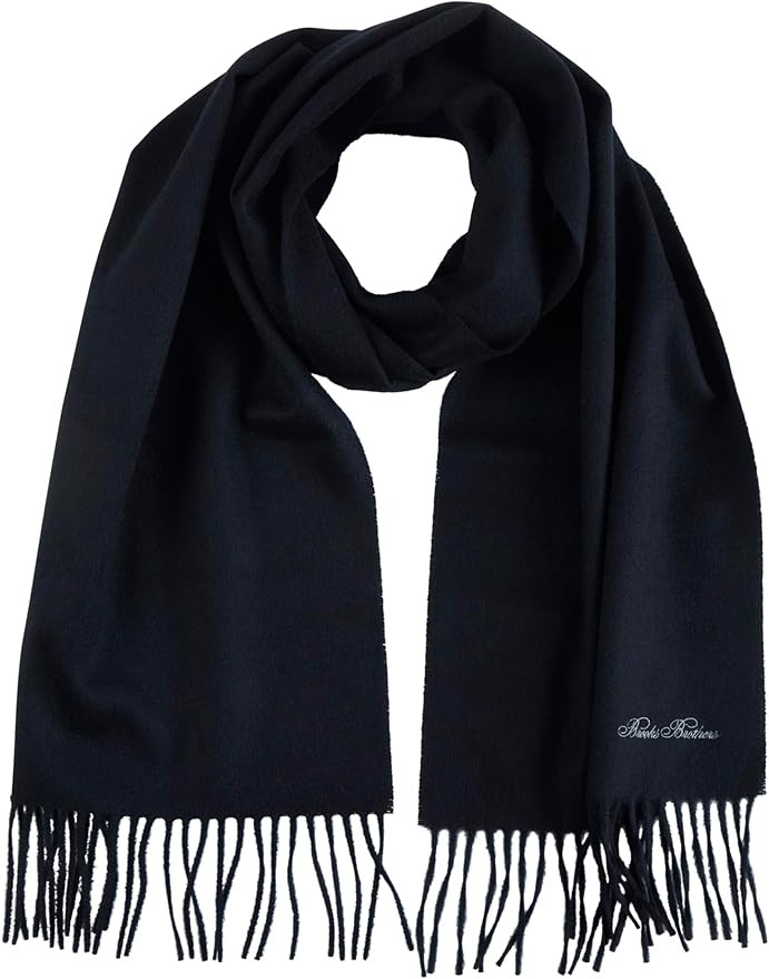 Brooks Brothers Wool and Cashmere Woven Solid Scarf with Twisted Fringe - Men's Luxury Winter Sca... | Amazon (US)
