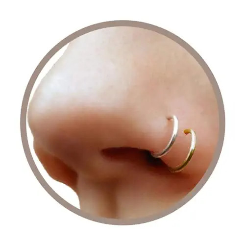 EnCharmed Set of 2 Gold and Silver Tone Fake Clip On Nose Rings, Handmade 20g Tiny Faux Non Pierc... | Amazon (US)