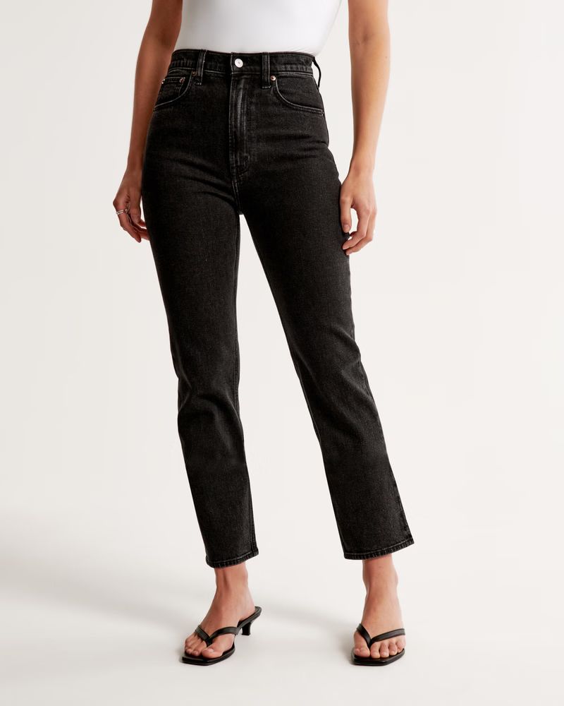 Ultra High Rise Ankle Straight Jean | Abercrombie & Fitch (US)