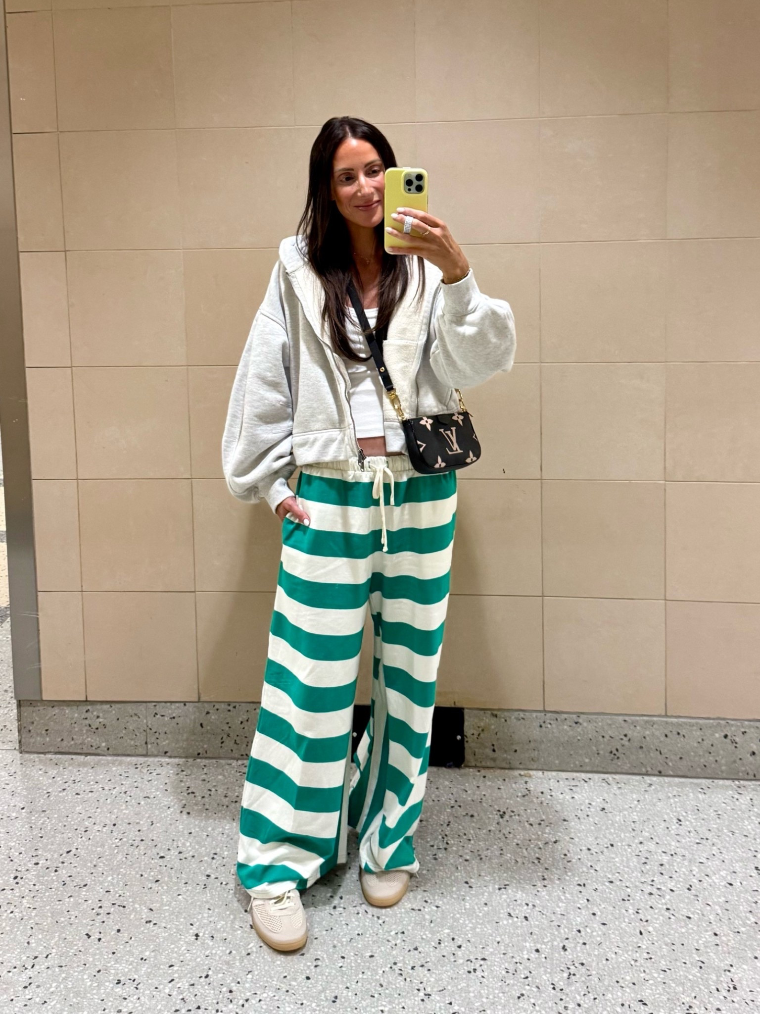 My travel fit for a red eye! Pants have kind of a barrel cut and I love them. Wearing smalls!

#LTKootd #LTKTravel #LTKgrwm