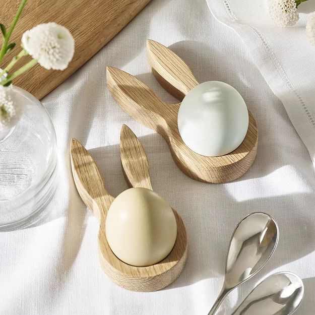 Wooden Bunny Egg Holders - Set Of 2 | The White Company (UK)