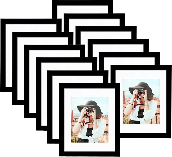 Picrit 8x10 Picture Frame Set of 12, Display 5x7 with Mat or 8x10 Without Mat, Photo Frames for W... | Amazon (US)