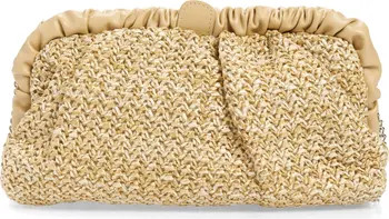 Amalia Pleated Woven Straw Clutch | Nordstrom