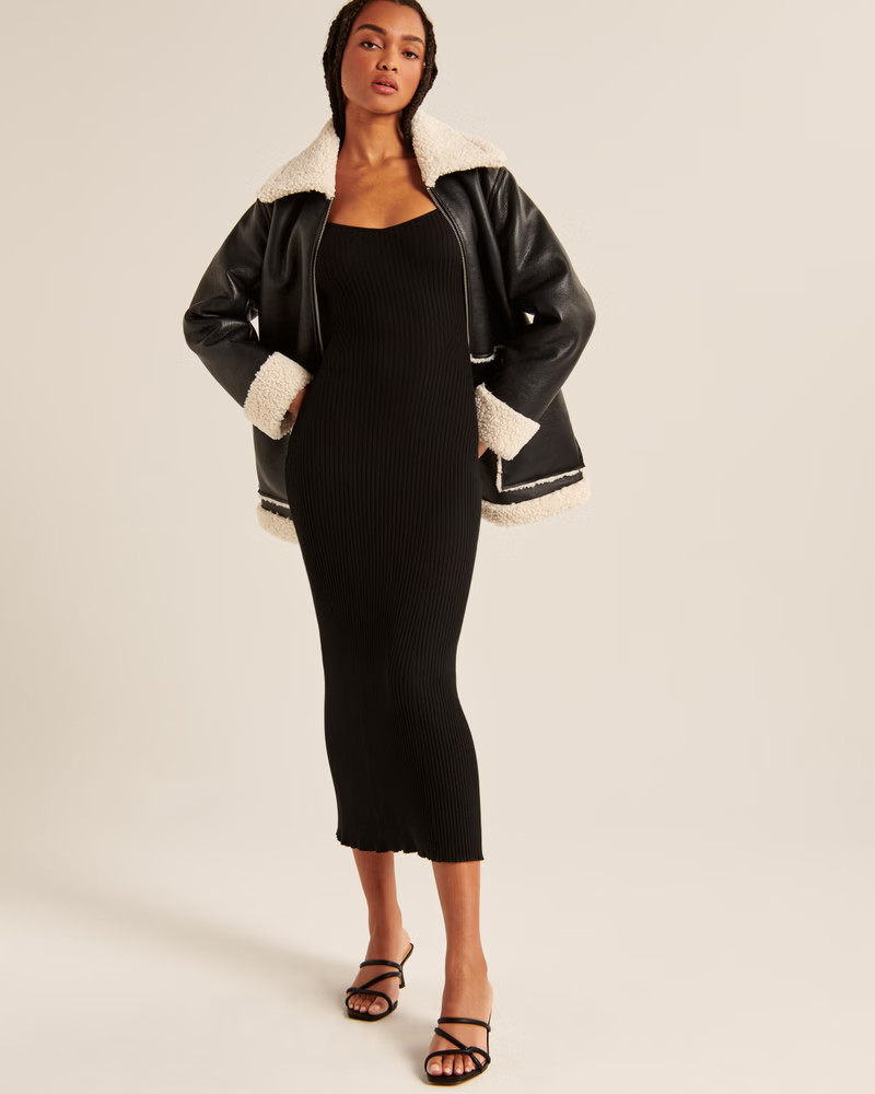 Women's Long-Sleeve Ribbed Maxi Sweater Dress | Women's Dresses & Jumpsuits | Abercrombie.com | Abercrombie & Fitch (US)