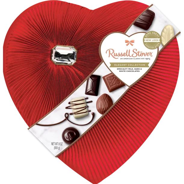 Russell Stover Valentine's Day Elegant Collection Heart Specialty Milk, Dark and White Chocolate ... | Walmart (US)