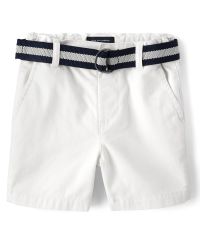 Baby And Toddler Boys Belted Chino Shorts - simplywht | The Children's Place