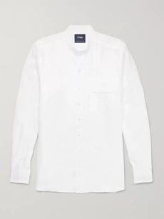 Drake's - Slim-Fit Grandad-Collar Linen Shirt - White | Mr Porter US