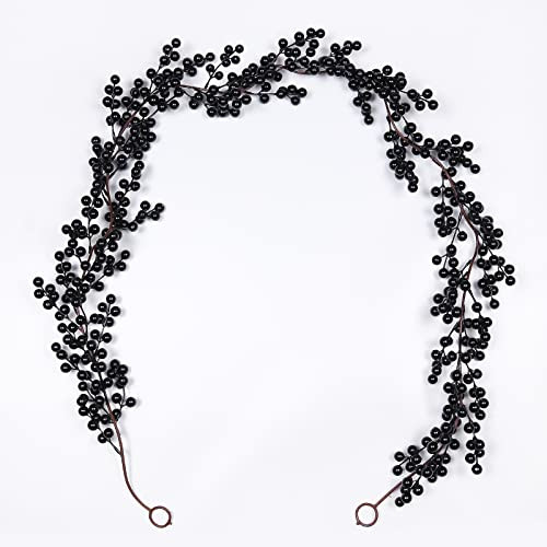 RECUTMS Berry Garland Artificial Black Berry Garland 6.23FT Garland with Bendable Stems for Christmas Halloween Holiday Fireplace Stairs Table Decor | Amazon (US)