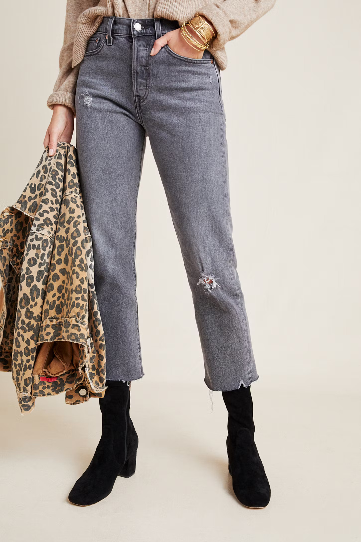 Levi's Wedgie Ultra High-Rise Straight Cropped Jeans | Anthropologie (US)