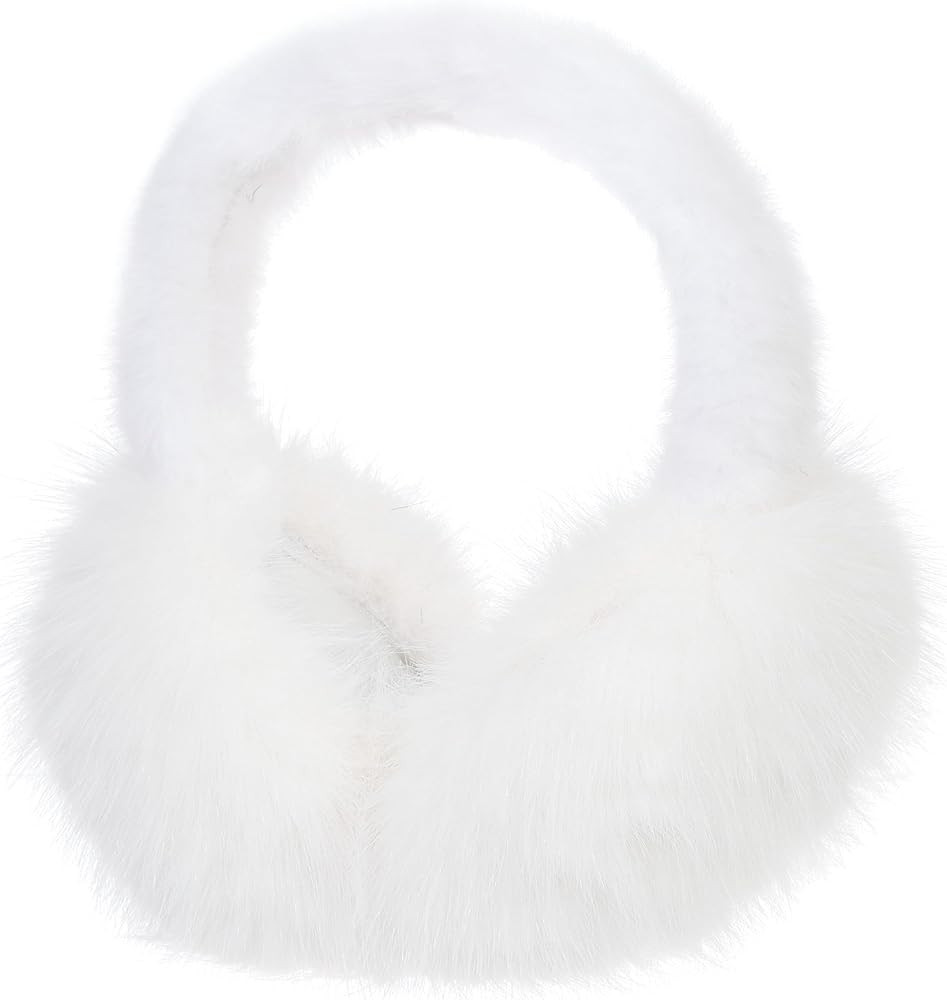 LA CARRIE Unisex Winter Foldable Earmuffs Plush Faux Fur Ear Muffs Outdoor Cold Weather Ear Warme... | Amazon (US)