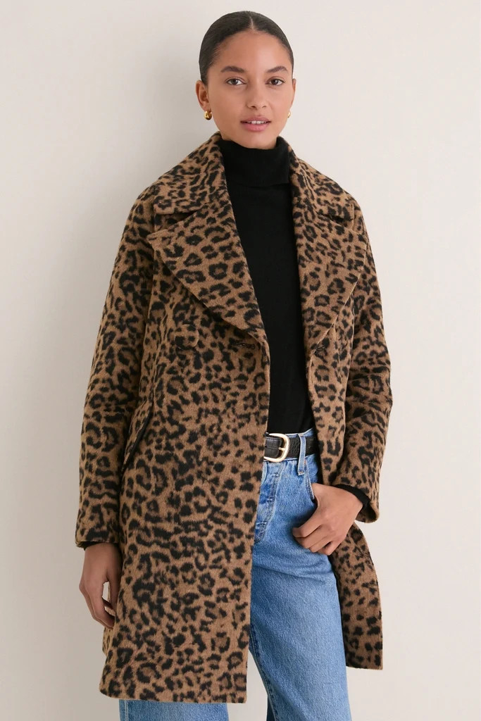 Leopard Brushed Wool Harley Peacoat | Tuckernuck (US)