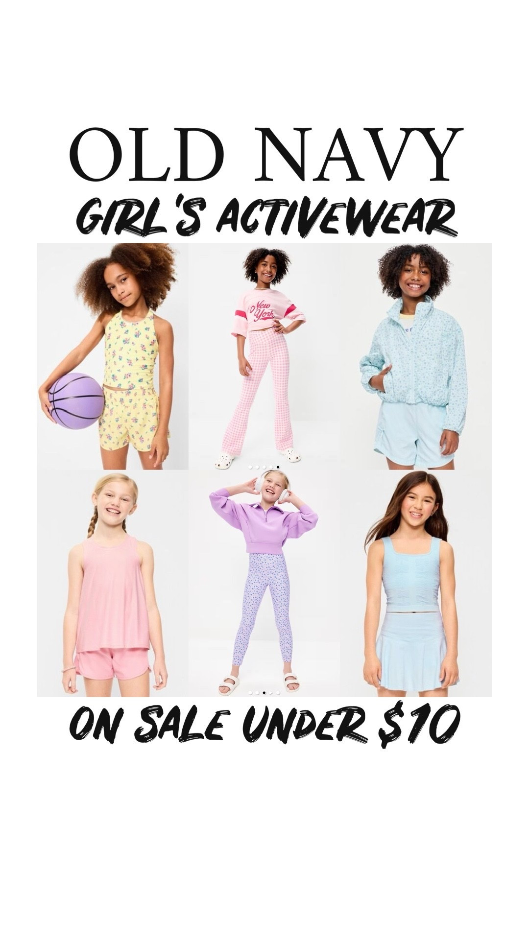 Huge sale on girl’s activewear at Old Navy 
Most pieces under $10🥰🤯🖇️

#LTKSaleAlert #LTKKids #LTKActive